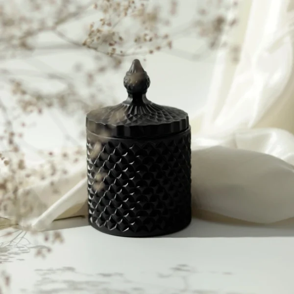 Black crystal jar candle