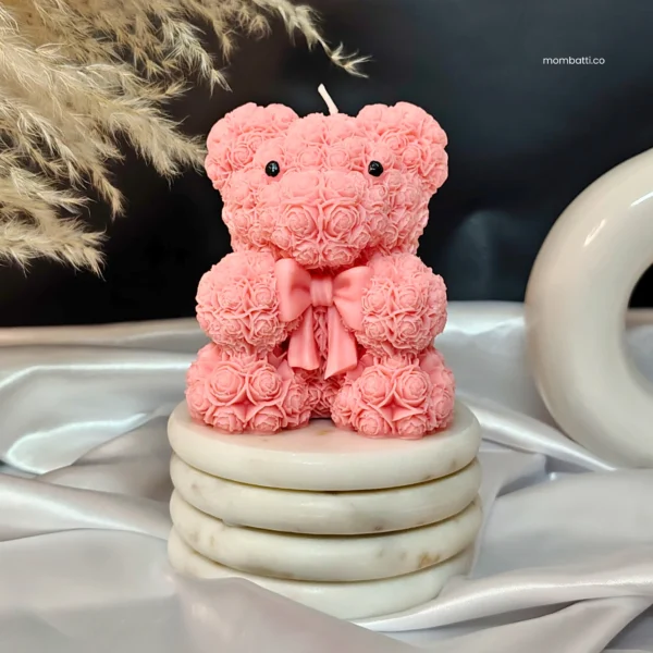 Large teddy bear candle