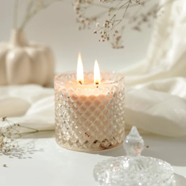 crystal obsidian candle