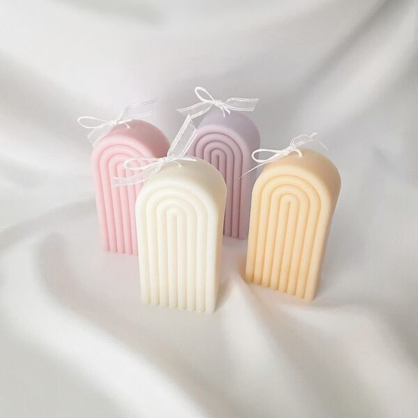 rainbow pillar candles