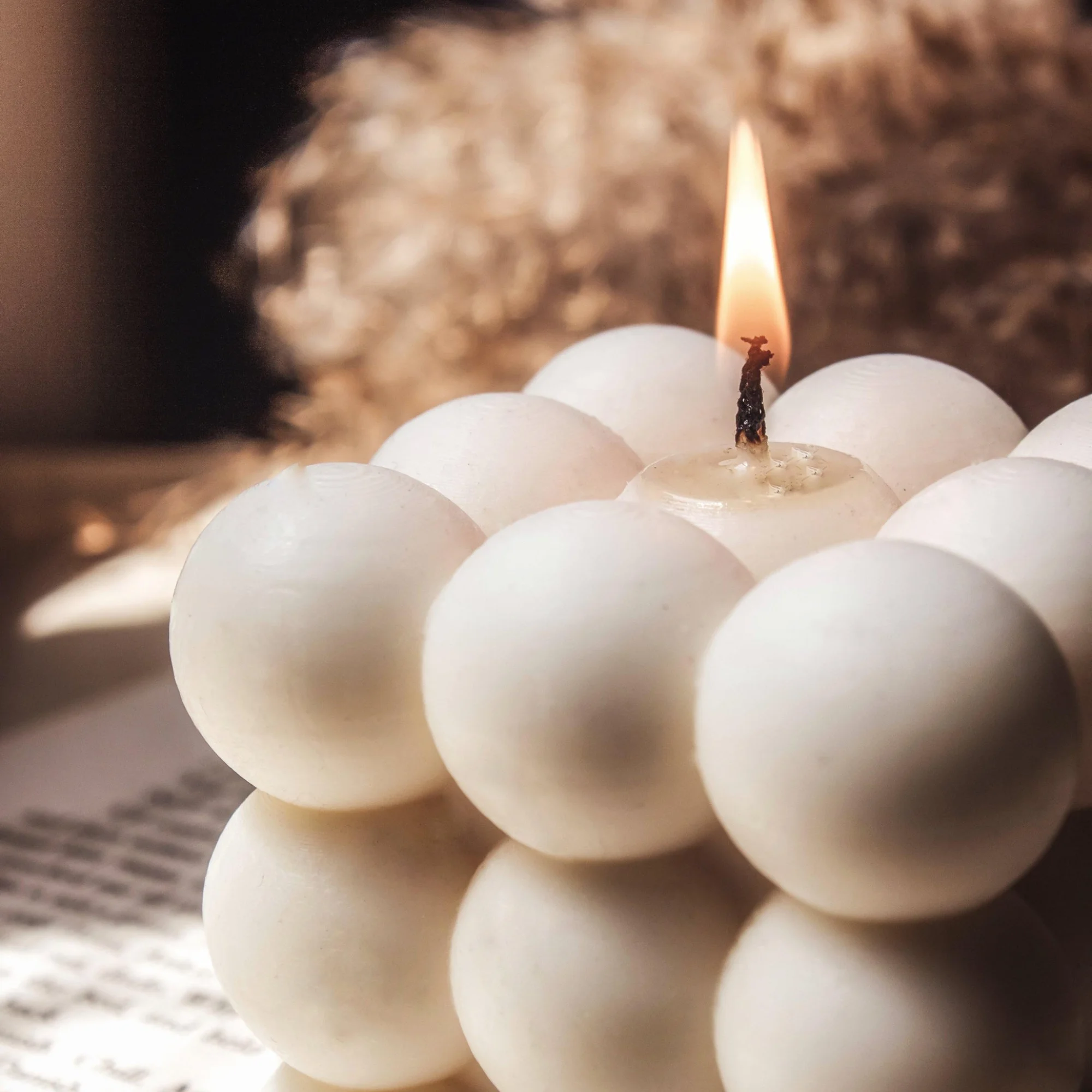 bubble candle white