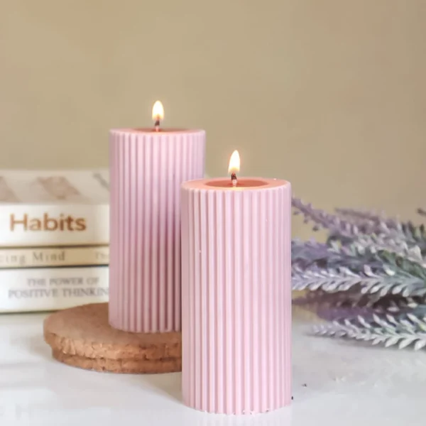 Timeless Pillar Candle - Lilac - Image 5