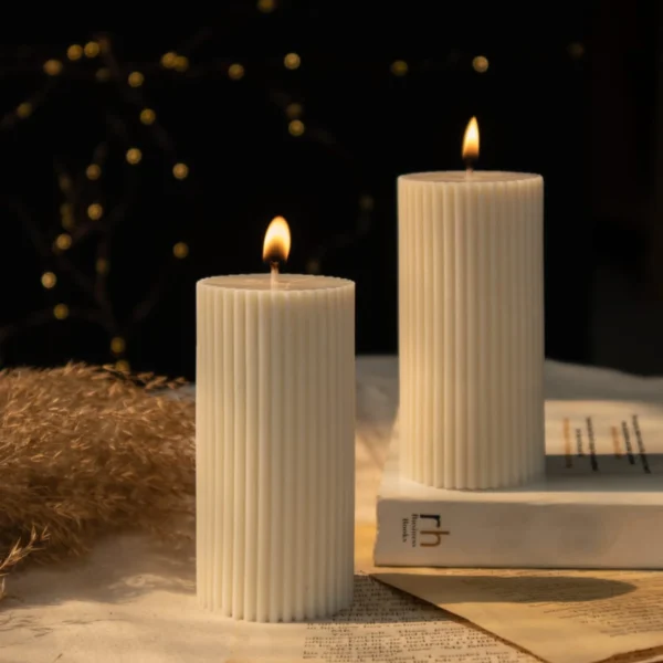 white pillar candle