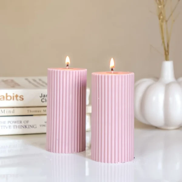 Timeless Pillar Candle - Lilac - Image 2