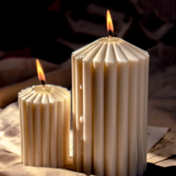 ribbed pillar candles